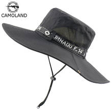 CAMOLAND UPF 50 + шляпа от солнца, женская шляпа с буквенным дизайном, уличная защита от ультрафиолета, походная Кепка для рыбалки, шляпы с широкими полями 2024 - купить недорого