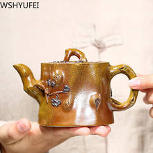 Античный Чайный горшок Yixing для смены дров, пурпурная глина, чайный горшок ручной работы, красивый чайник для китайской чайной церемонии, индивидуальный подарок, 200 мл 2024 - купить недорого