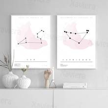 Modern Poster Astrology Twelve Constellation Wall Art Canvas Painting Logo Pink Nordic Home Decoration Living Room Bedroom Mural 2024 - buy cheap