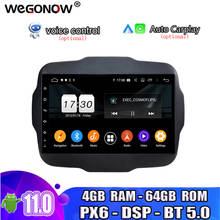Carplay PX6 DSP HD Android 11,0 4GB 64GB reproductor de DVD del coche GPS navi mapa RDS Radio wifi Bluetooth 5,0 TV para Jeep renegado 2016, 2017 2024 - compra barato