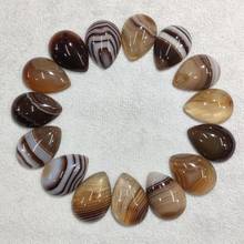 Wholesale 20pcs/lot fashion natural coffee stripe onyx drop CAB CABOCHON beads 18x25mm  for DIY jewelry making free shipping 2024 - buy cheap