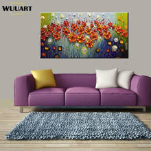 Flowers for home decorations Handmade abstract canvas oil Painting wall art Picture for living room no framed 2024 - buy cheap