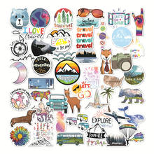 50Pcs Fresh Refreshing Outdoor Travel Stickers For DIY Scrapbooking Luggage Suitcase Computer Skateboard Guitar Moto Toy 2024 - buy cheap