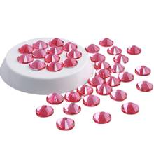 Розовое плоское стекло Стразы без горячей фиксации для украшения ногтей 2024 - купить недорого