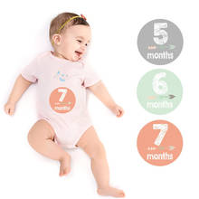 Pegatinas de hitos mensuales para bebé recién nacido, accesorios de fotografía para el hogar, Fondo de animales, 12 meses 2024 - compra barato