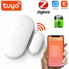 Sensor de puerta inteligente Tuya ZigBee, alarma de seguridad de enlace inteligente, Detector de ventana de puerta inalámbrico, compatible con la aplicación Tuya / Smart Life 2024 - compra barato