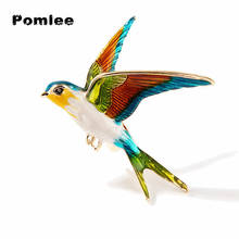 Pomlee Enamel Flying Swallow Brooch For Women Animal Bird Broches Fashion Bijouterie Broche Femme Bijoux De Luxe 2024 - buy cheap