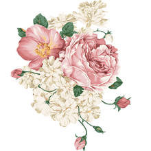 Pegatinas de pared de flores de peonía rosa, decoración romántica del hogar para dormitorio, sala de estar, calcomanías de vinilo DIY 2024 - compra barato
