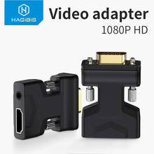 Hagibis HDMI-compatible to VGA Adapter with Audio Port Female Video Converter 3.5mm for PS4 Laptop PC TV Box Monitor Projector 2024 - buy cheap