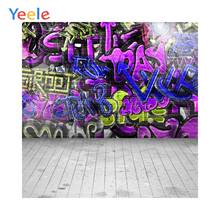 Yeele гранж граффити кирпичная стена деревянный пол детский душ фон для фотосъемки на заказ портретный Фотофон для фотостудии 2024 - купить недорого