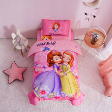 Disney Pink duvet cover Sofia princess bedding for girls bedroom decor cotton coverlets baby toddler crib cot bed set comforter 2024 - buy cheap