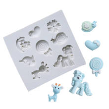 Cartoon Fawn & Pony Molds Fondant Cakes Decor Tools Silicone Molds Sugarcraft Chocolate Baking Tools For Cakes Gumpaste Form 2024 - buy cheap