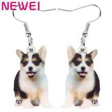 Newei Acrylic Siberian Husky Dog Earrings Realistic Animal Dangle Drop Jewelry For Women Girls Kids Classic Gift Decoratioin 2024 - buy cheap