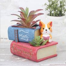 Creative Resin Flower Pot Cute Crafts Desktop Decorations Corgi Dog Potted Ornament 2024 - buy cheap