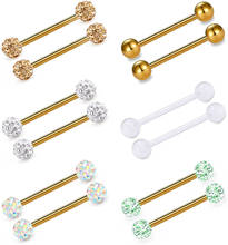 Tongue Rings Surgical Steel Nipple Straight Barbells Piercing Jewelry 5/8in 14G 2024 - buy cheap