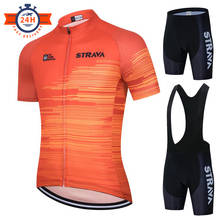 STRAVA-Conjunto de ropa deportiva para ciclismo, conjunto de Jersey y pantalón corto para ciclismo de montaña o de carretera, novedad de 2021 2024 - compra barato