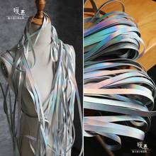 Iridescente luz refletir acessórios de couro do plutônio artesanal diy decoração chapéus vestuário cinto materiais designer 2024 - compre barato