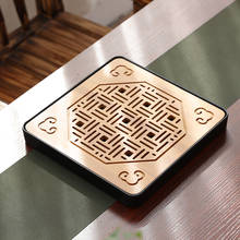 Японский бамбуковый чайный поднос кунг-фу, квадратный чайный столик из массива дерева, домашний мини чайный набор, простой поднос для хранения чая и воды, стол для сухих пивоварений 2024 - купить недорого