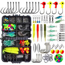 202pcs Fishing Accessories Kit  Including Jig Fishing Hooks Soft  Lures Swivels Snaps Bobber Floats Fishing Tackle 2024 - buy cheap