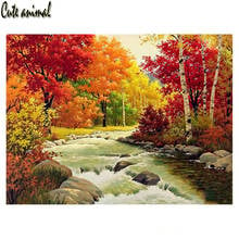 5D Diamond Painting Diy Birch Forest Autumn Landscape River Bank Diamond Embroidery Full Square Round Drill Cross Stitch Kit New 2024 - buy cheap