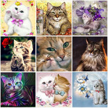 DIY Cat 5D Diamond Painting Full Round Drill Rhinestones Diamond Embroidery Mosaic Cross Stitch Craft Kit Handmade 2024 - buy cheap