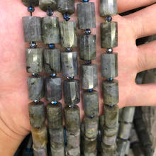 Natural Grey Labradorite Faceted Cylinder Spacer Tube Beads Column Shaped Loose Beads For DIY Jewelry Making MY210403 2024 - buy cheap