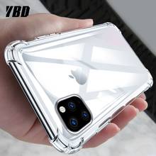 YBD противоударный бампер прозрачный силиконовый чехол для телефона iPhone 11 X XS XR XS Max прозрачная Защита задняя крышка для 8 7 6 6S Plus 2024 - купить недорого