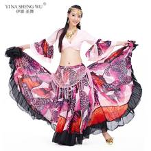 Falda de gasa para danza del vientre para mujer, falda de Flamenco con círculo completo de mariposa adulta, para actuaciones de danza gitana 2024 - compra barato