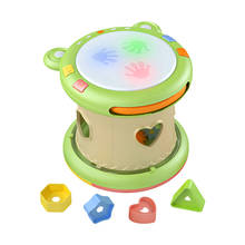 Brinquedo do labirinto do grânulo do classificador da forma do tambor da mão da música do bebê conjunto infantil instrumento musical batida tambor brinquedo, bateria operado 2024 - compre barato