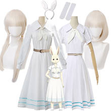 Disfraz de Anime beastar Haru para mujer y niña, disfraz de conejo blanco, disfraz de fiesta de Halloween, peluca, JK 2024 - compra barato