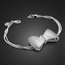 New Hot  100% 925 Sterling Silver bowknot Multiple Snake Chain  Bracelet Female Sweet Design Women Light Luxury Jewelry 2024 - buy cheap