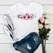 Женская футболка с цветочным принтом, веселая живая, праздничная модная футболка Tumblr, женские топы, одежда, женская футболка с графическим принтом 2024 - купить недорого