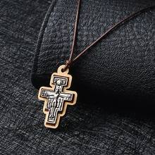 Colar de crucifixo de jesus com pingente, religioso ortodôntico para mulheres, corrente de pingente cruz nc211 2024 - compre barato