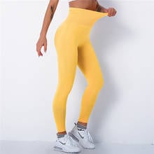 Calça legging esportiva feminina, push up, skinny, sem costura, fitness, push up, roupa feminina, cintura alta, academia 2024 - compre barato