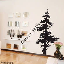 Makeyes Single Pine Tree Wall Stickers Home Wall Art Tree Vinyl Design Wall Decals Kids Bedroom Forest Decoration Wallpaper Q842 2024 - buy cheap