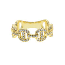 Summer New Styles Fashion Gold Color Horse Bit Snaffle Bit Band Cz Finger Rings For Women Trendy Classic Party Jewelry Wholesale 2024 - buy cheap