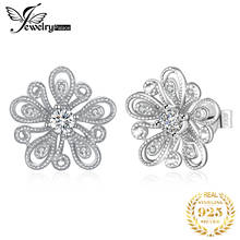 JewelryPalace Flower Cubic Zirconia 925 Sterling Silver Stud Earrings for Women Fashion Simulated Diamond Statement Earrings 2024 - buy cheap