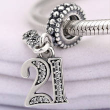 Original Alphabet & Numbers 21 Years Of Love With Infinity Pendant Beads Fit 925 Sterling Silver Charm Pandora Bracelet Jewelry 2024 - buy cheap