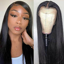 Peluca de cabello humano liso de 13x4 para mujeres negras, pelo Remy brasileño, prearrancado 2024 - compra barato
