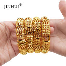 Jin Hui-brazaletes de joyería de Color dorado para mujer, pulseras etíopes de Oriente Medio, regalos de boda para fiesta africana 2024 - compra barato
