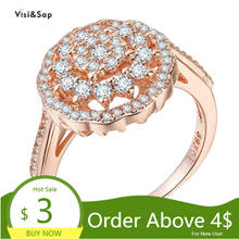 Visisap Euramerica Popular Hollow Flower Rings for Women Icedout Luxury Full Drill Zircon Anniversary Ring Fashion Jewelry B2262 2024 - buy cheap
