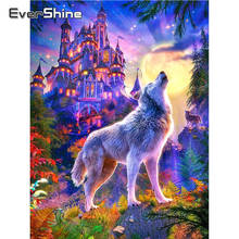 EverShine Diamond Painting Full Square Animal Diamond Mosaic Building Cross Stitch Kit Embroidery Wolf Beaded Decor For Home 2024 - buy cheap