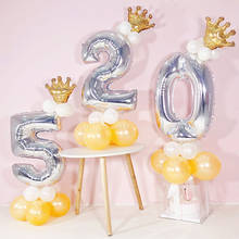 Accesorios de globos de número de aluminio, cadena de globos de 32 pulgadas, 5M, cinta de puntos, fiesta de boda, feliz cumpleaños, decoración de fondo, arco de globos 2024 - compra barato