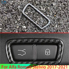 Cubierta de puerta trasera de estilo de fibra de carbono para coche Alfa Romeo Stelvio 2017 2018, cubierta de cuadro de mandos con bisel embellecedor 2024 - compra barato