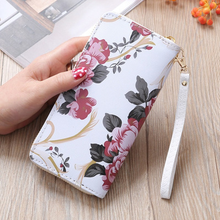 2021 Women's Rose Print Wallet Long Handbag Fashion Wild Zipper Clutch Bag Multi-card Wallet Purse Card Holder Cartera 2024 - buy cheap