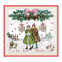 Joy Sunday Cross Stitch Stamped Kits Skating Couple Patterns 14CT 11CT Printed Cross Stitch  Handmade Embroidery Needlework Sets 2024 - buy cheap