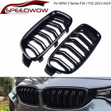 SPEEDWOW Car Front Sport Grill Gloss Black Double Slat Kidney Grille Front Bumper Grill For BMW 3-Series F30 F35 2013-2019 2024 - buy cheap