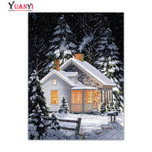 Pintura de diamantes 5D DIY para Navidad, bordado de diamantes cuadrados completo, paisaje de invierno, Escena de nieve, mosaico de diamantes 2024 - compra barato