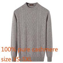 New High Quality Luxury 100% Pure Cashmere Sweater Autumn Winter Casual Computer Knitted O-neck Pullovers Thick Plus Size XS-5XL 2024 - buy cheap