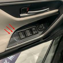 Kit de capa para carro de fibra de carbono abs, acessórios de carro, tampa interior para porta, apoio da janela, toyota rav4 2019 2020 2024 - compre barato